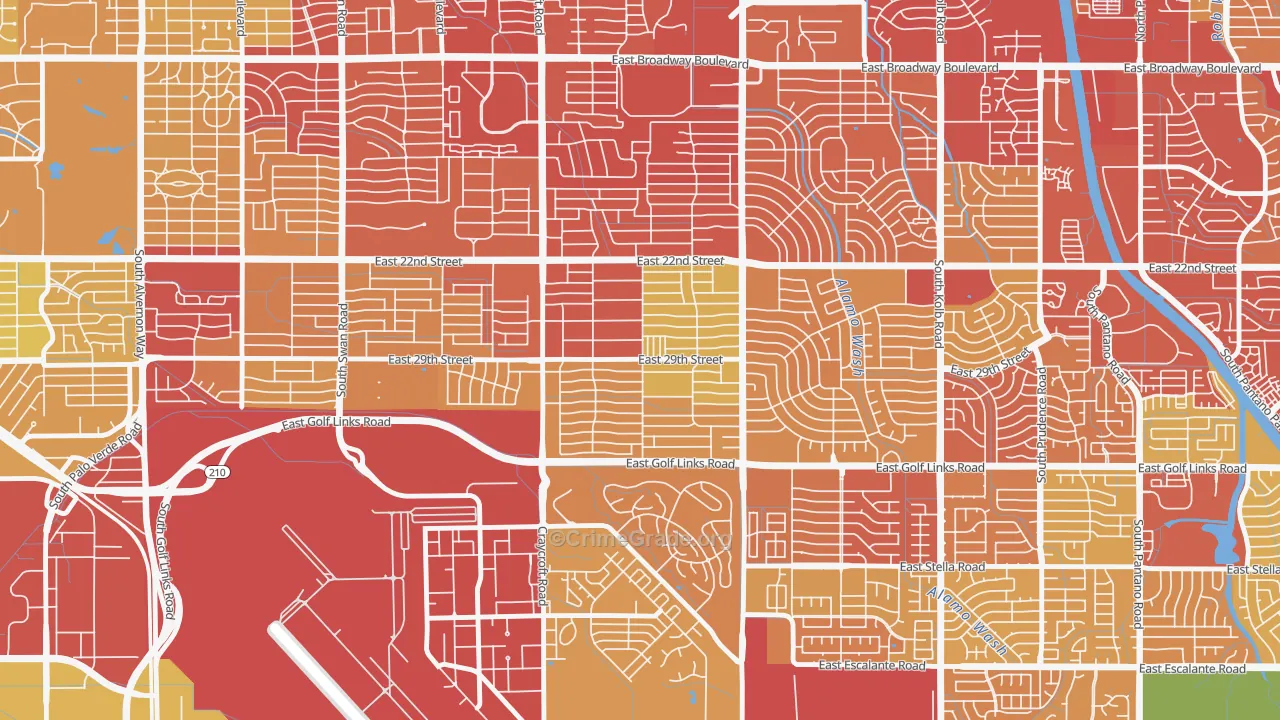 Corbett, Tucson, AZ Map of Vehicle Theft Rates