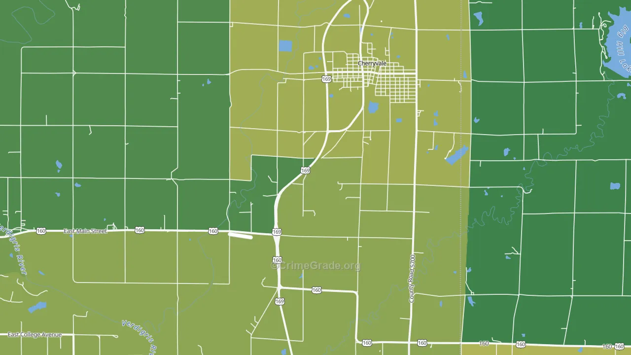 Corbin, KS Map of Vehicle Theft Rates