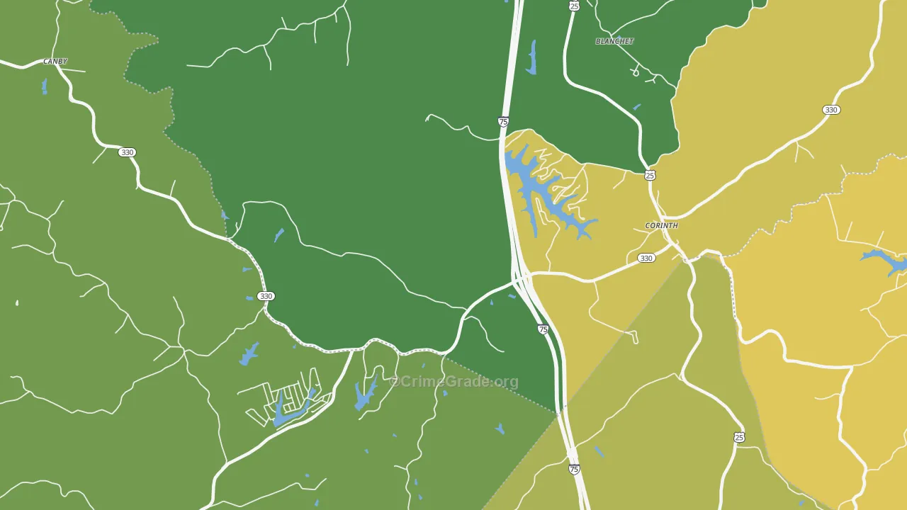 Cordova, KY Map of Vehicle Theft Rates