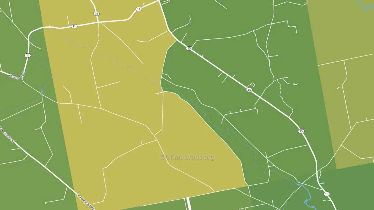 Corinth, ME Map of Vehicle Theft Rates