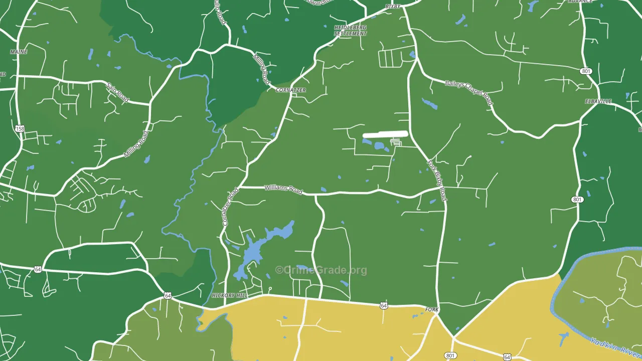Cornatzer, NC Map of Vehicle Theft Rates