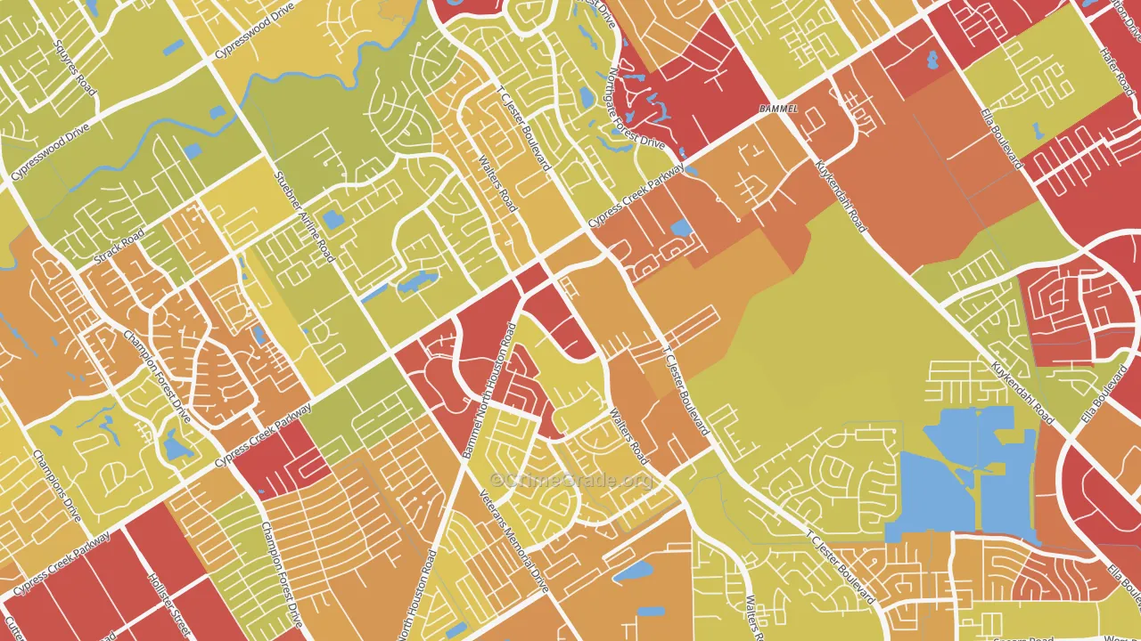 Cornerstone Village North, Houston, TX Map of Vehicle Theft Rates
