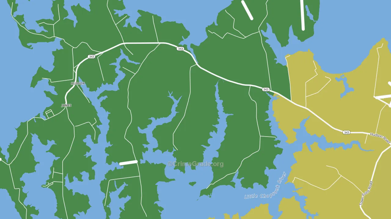 Cornersville, MD Map of Vehicle Theft Rates