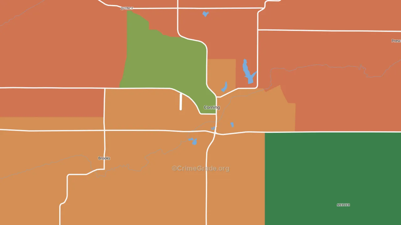 Corning, IA Map of Vehicle Theft Rates