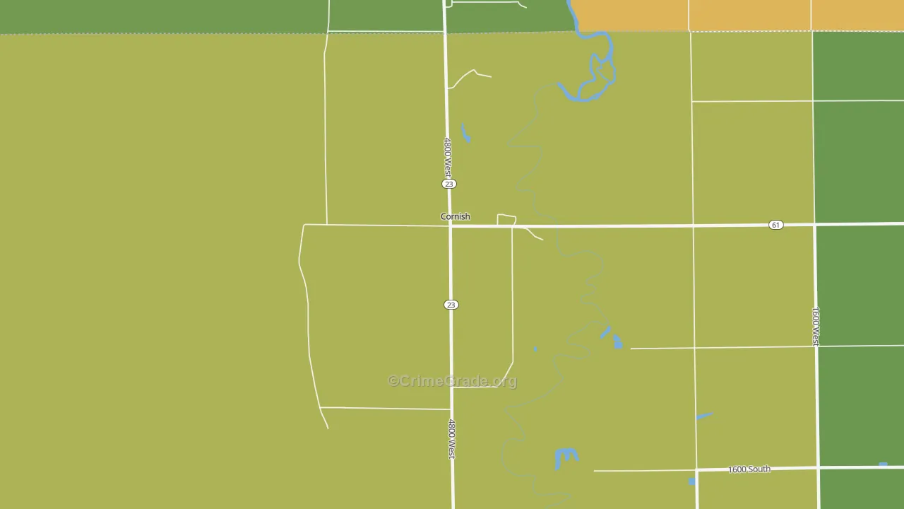 Cornish, UT Map of Vehicle Theft Rates