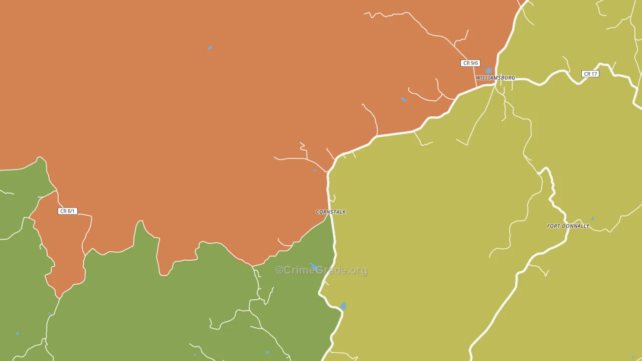 Cornstalk, WV Map of Vehicle Theft Rates
