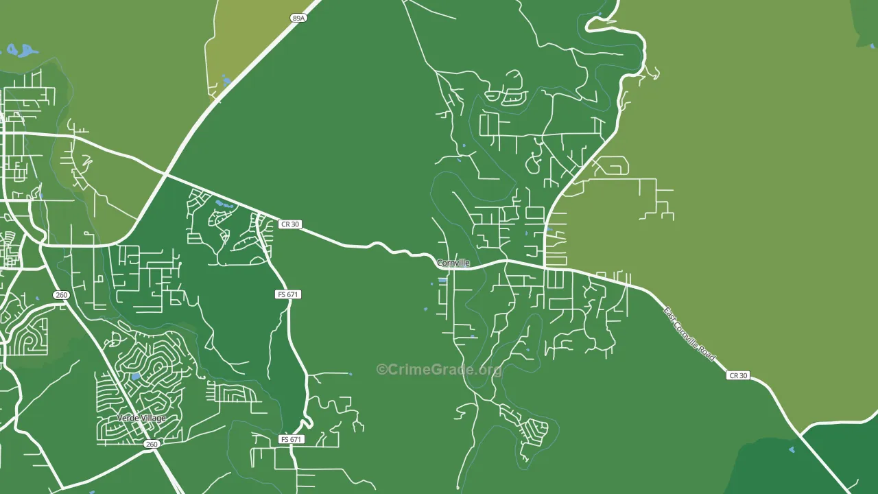 Cornville, AZ Map of Vehicle Theft Rates