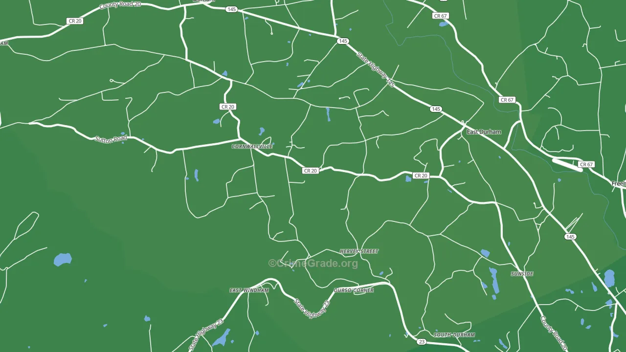Cornwallville, NY Map of Vehicle Theft Rates