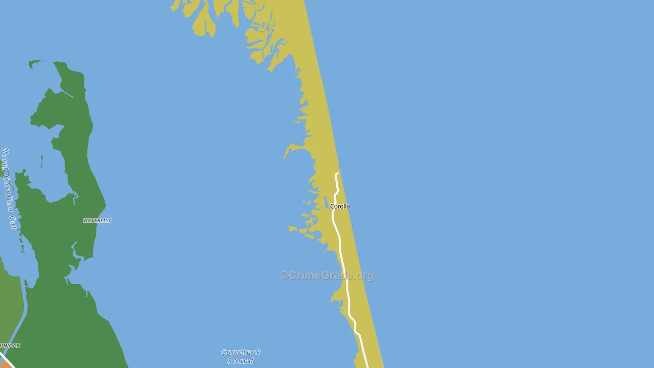 Corolla, NC Map of Vehicle Theft Rates