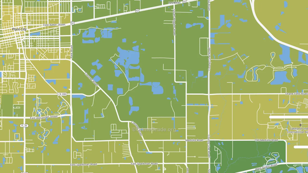 Coronet, FL Map of Vehicle Theft Rates