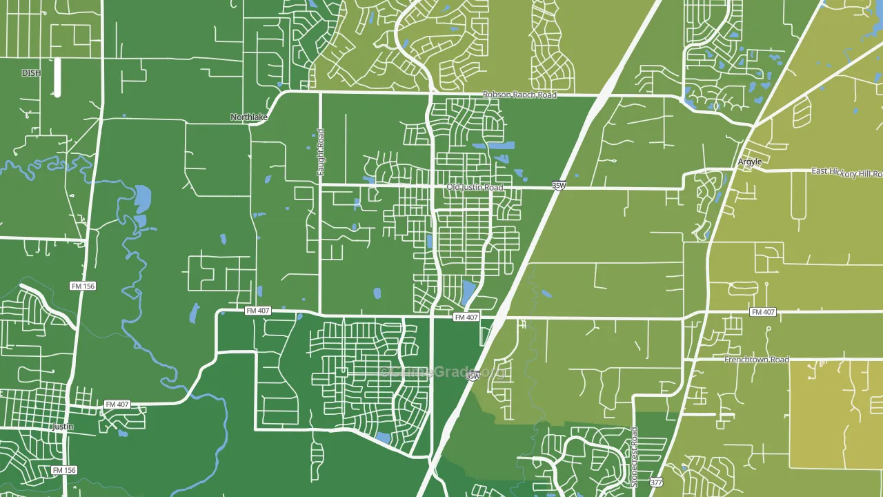 Corral City, TX Map of Vehicle Theft Rates