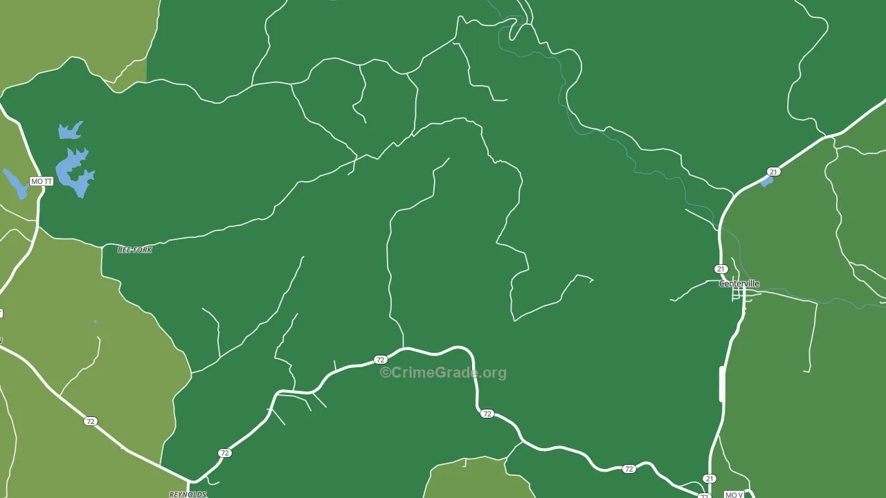 Corridon, MO Map of Vehicle Theft Rates