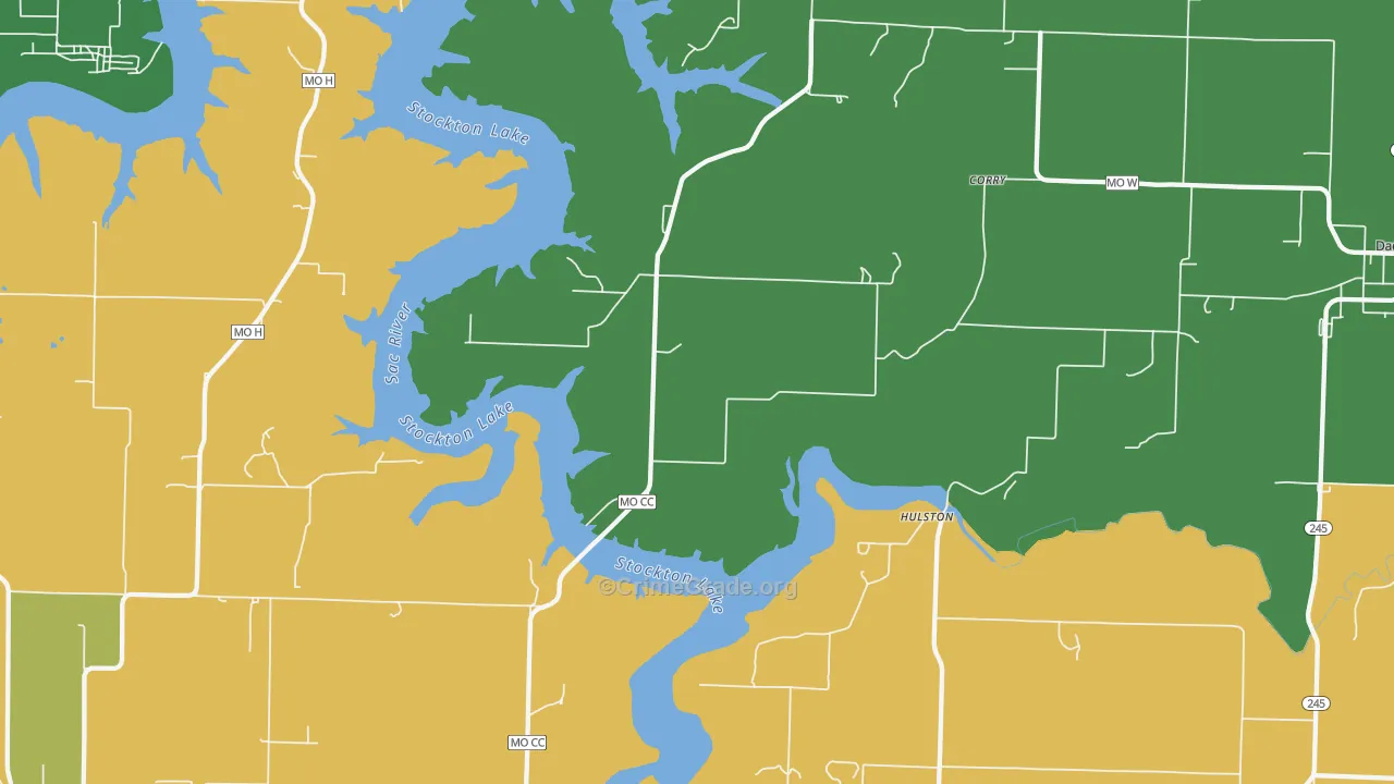 Corry, MO Map of Vehicle Theft Rates