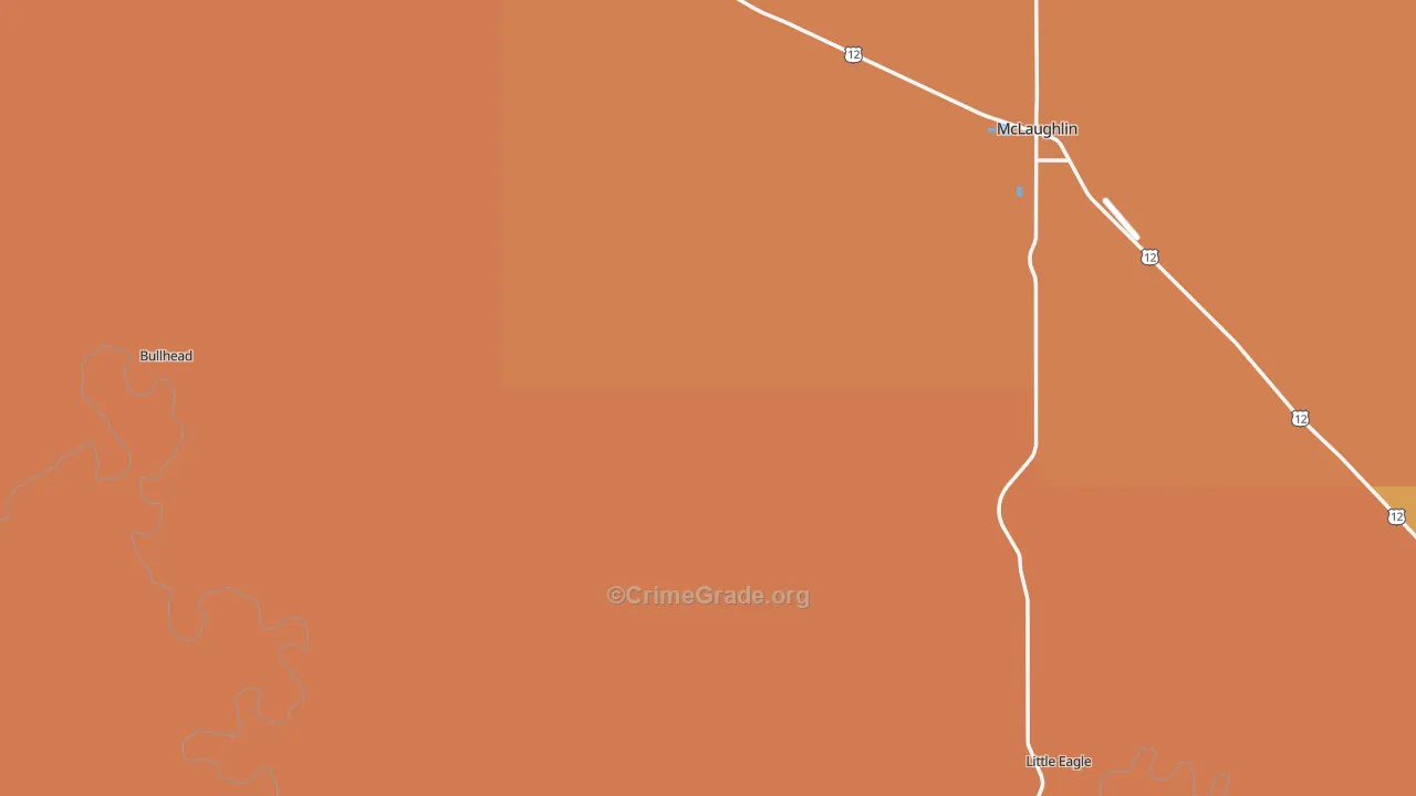 Corson County, SD Map of Vehicle Theft Rates