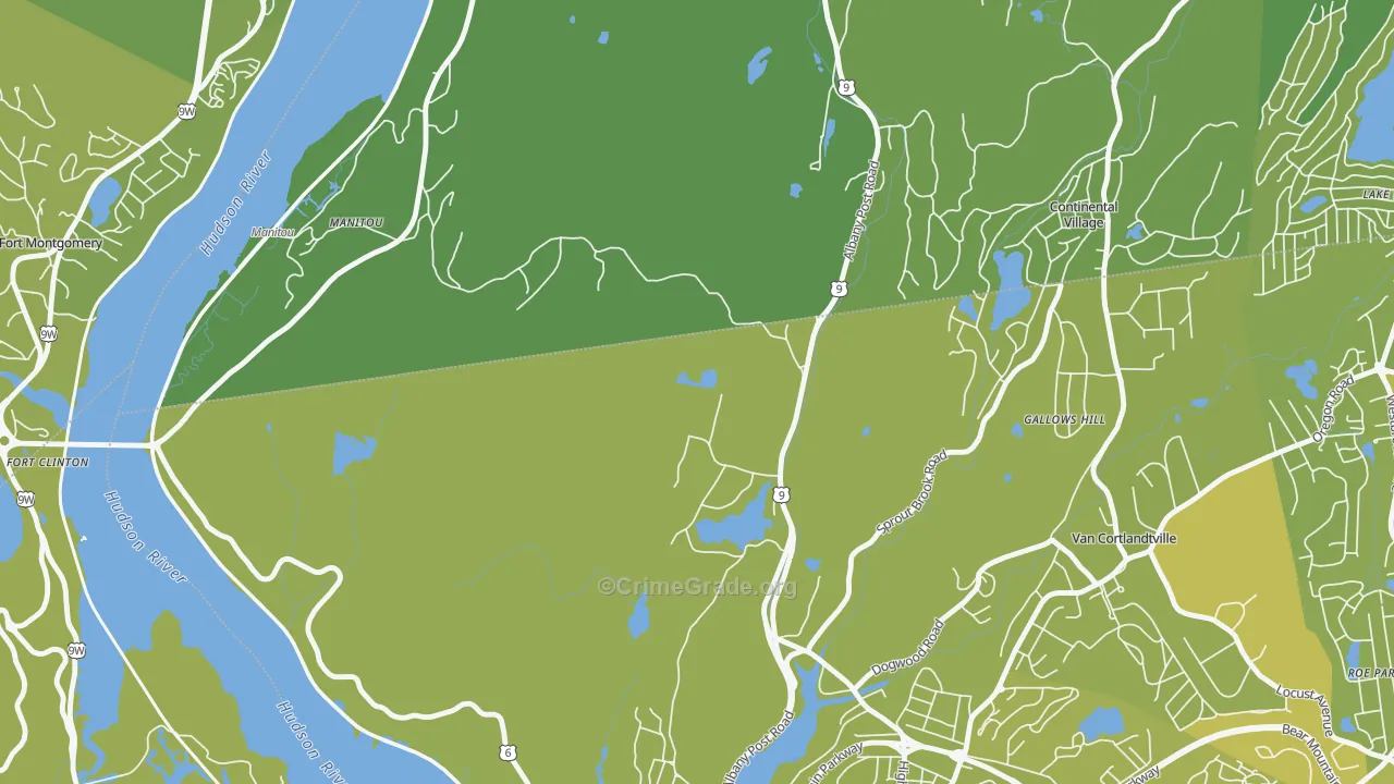 Cortlandt, NY Map of Vehicle Theft Rates
