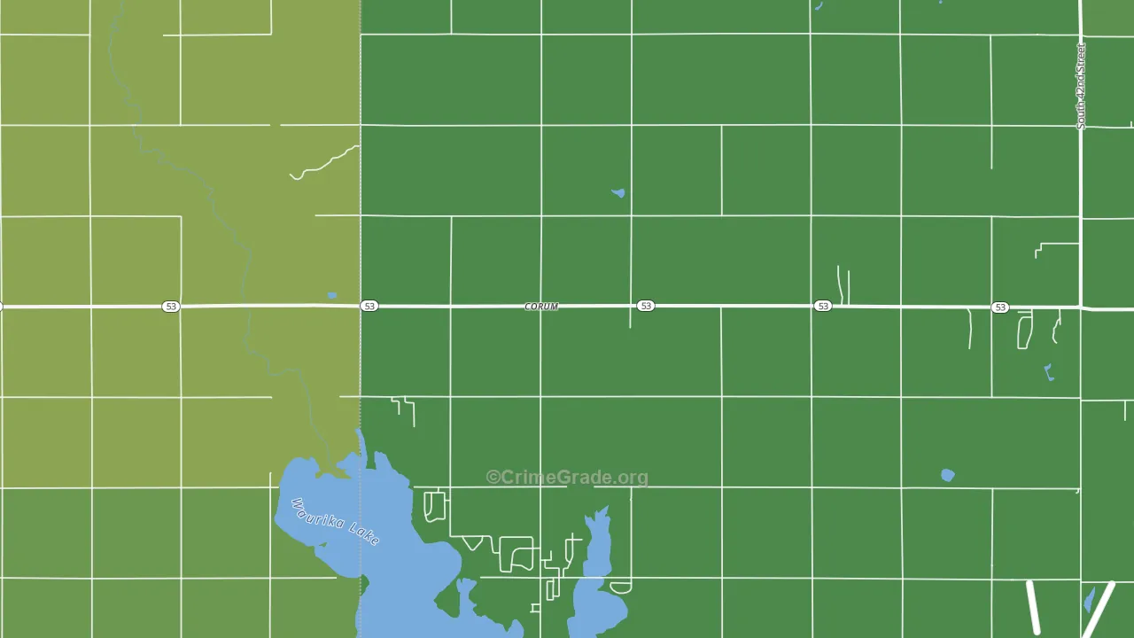 Corum, OK Map of Vehicle Theft Rates