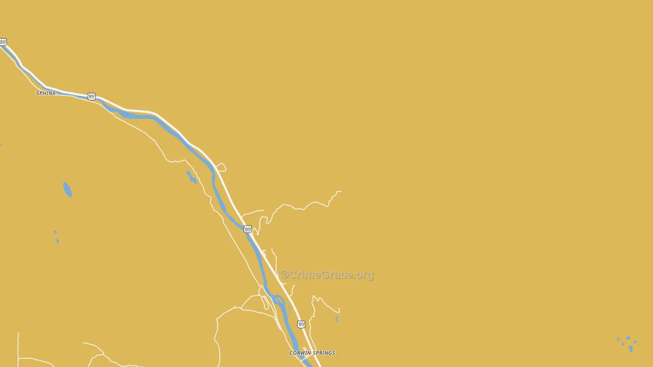 Corwin Springs, MT Map of Vehicle Theft Rates