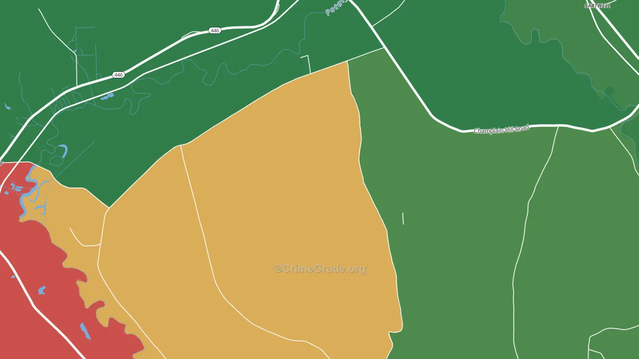 Coryville, PA Map of Vehicle Theft Rates