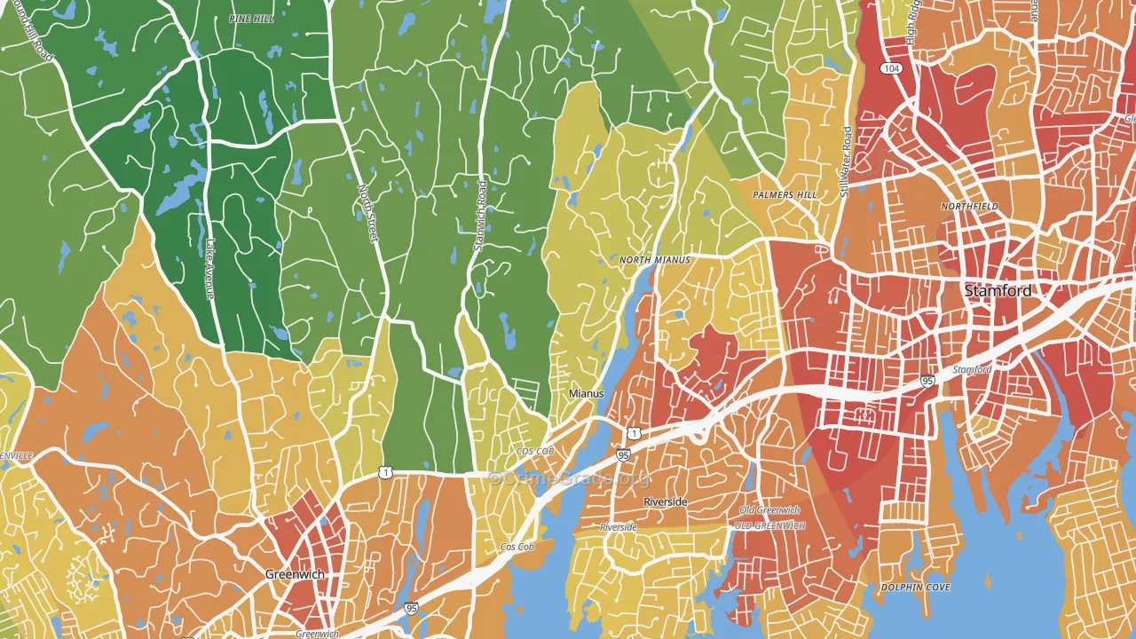 Cos Cob, CT Map of Vehicle Theft Rates