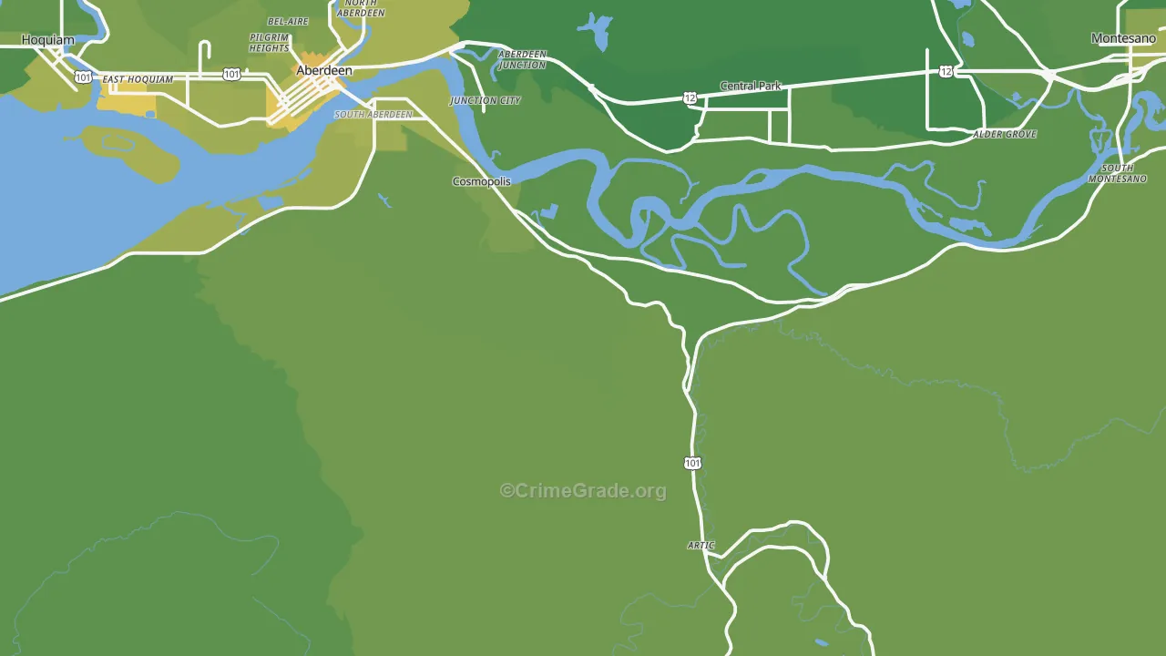 Cosmopolis, WA Map of Vehicle Theft Rates