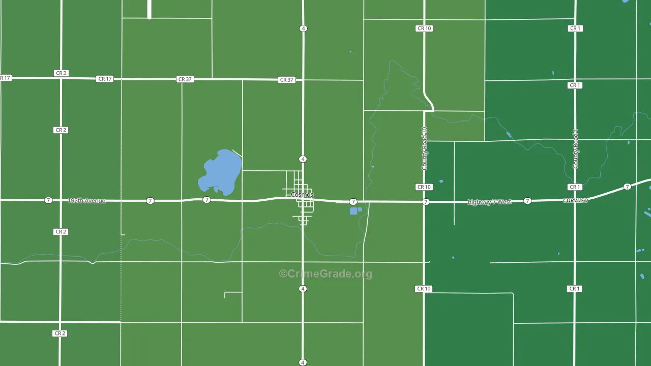 Cosmos, MN Map of Vehicle Theft Rates