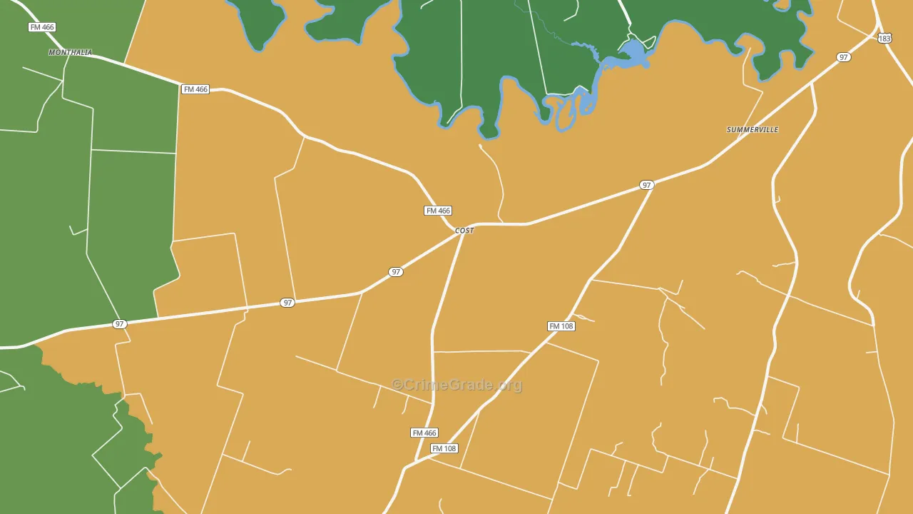 Cost, TX Map of Vehicle Theft Rates