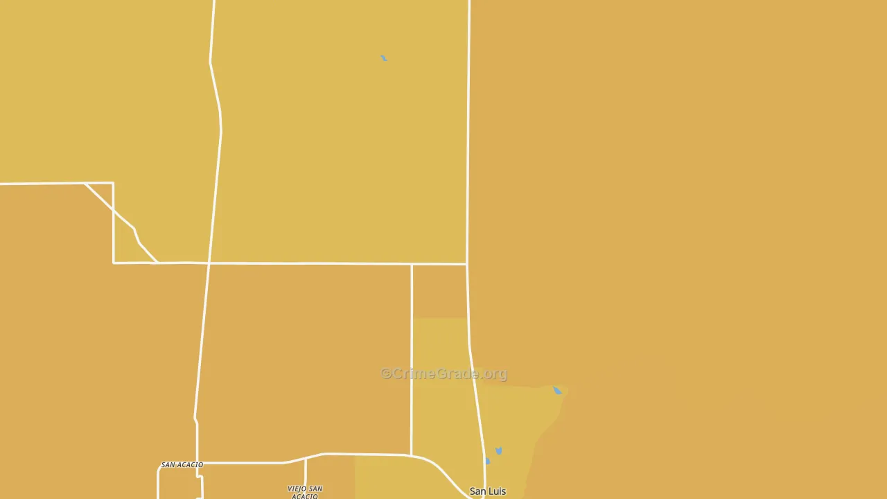 Costilla County, CO Map of Vehicle Theft Rates