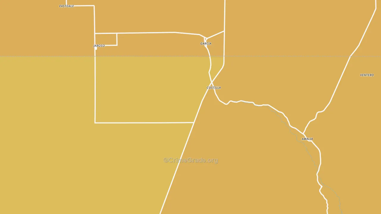 Costilla, NM Map of Vehicle Theft Rates
