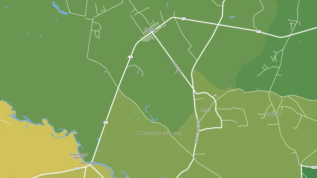 Costin, NC Map of Vehicle Theft Rates