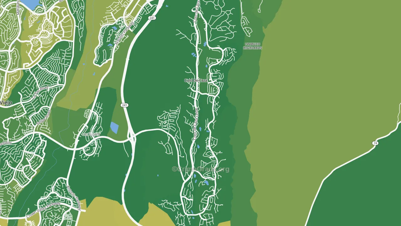 Coto de Caza, CA Map of Vehicle Theft Rates