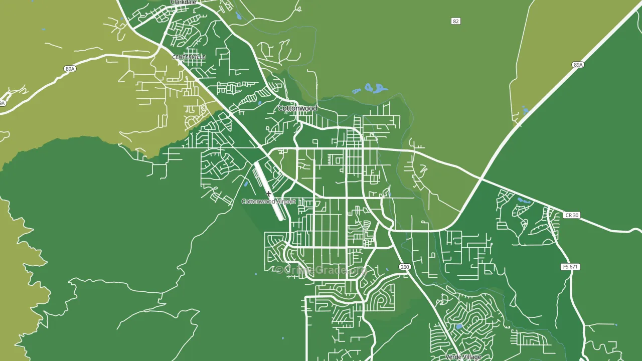 Cottonwood, AZ Map of Vehicle Theft Rates