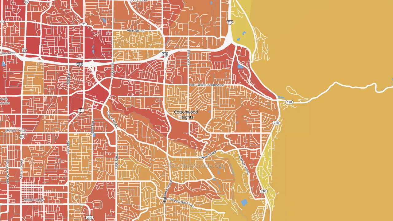 Cottonwood Heights, UT Map of Vehicle Theft Rates