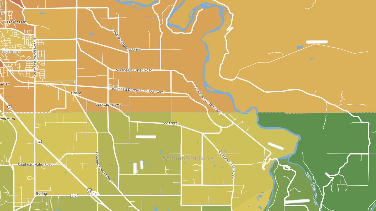 Cottrell, OR Map of Vehicle Theft Rates