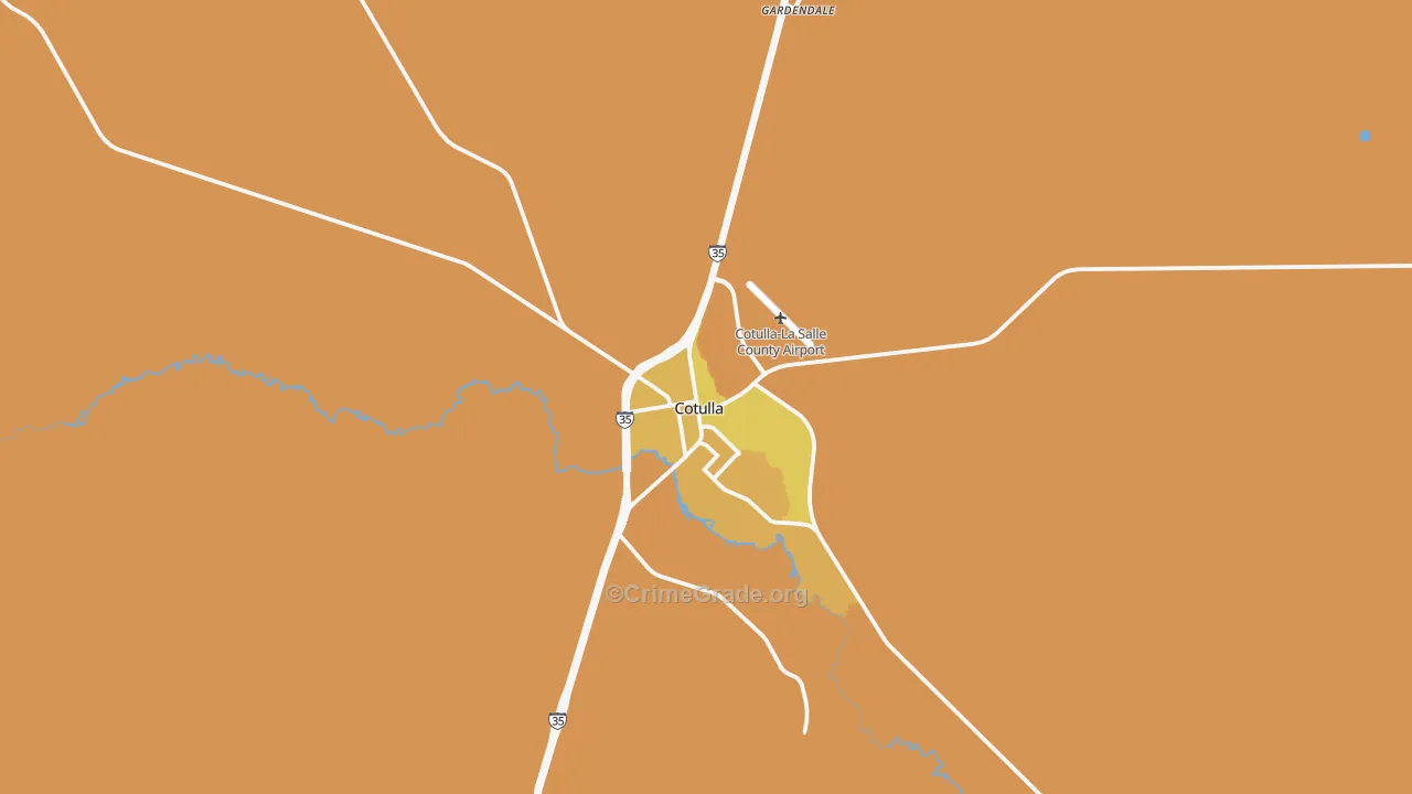 Cotulla, TX Map of Vehicle Theft Rates
