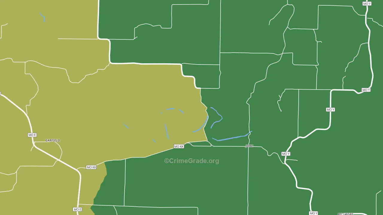 Couch, MO Map of Vehicle Theft Rates