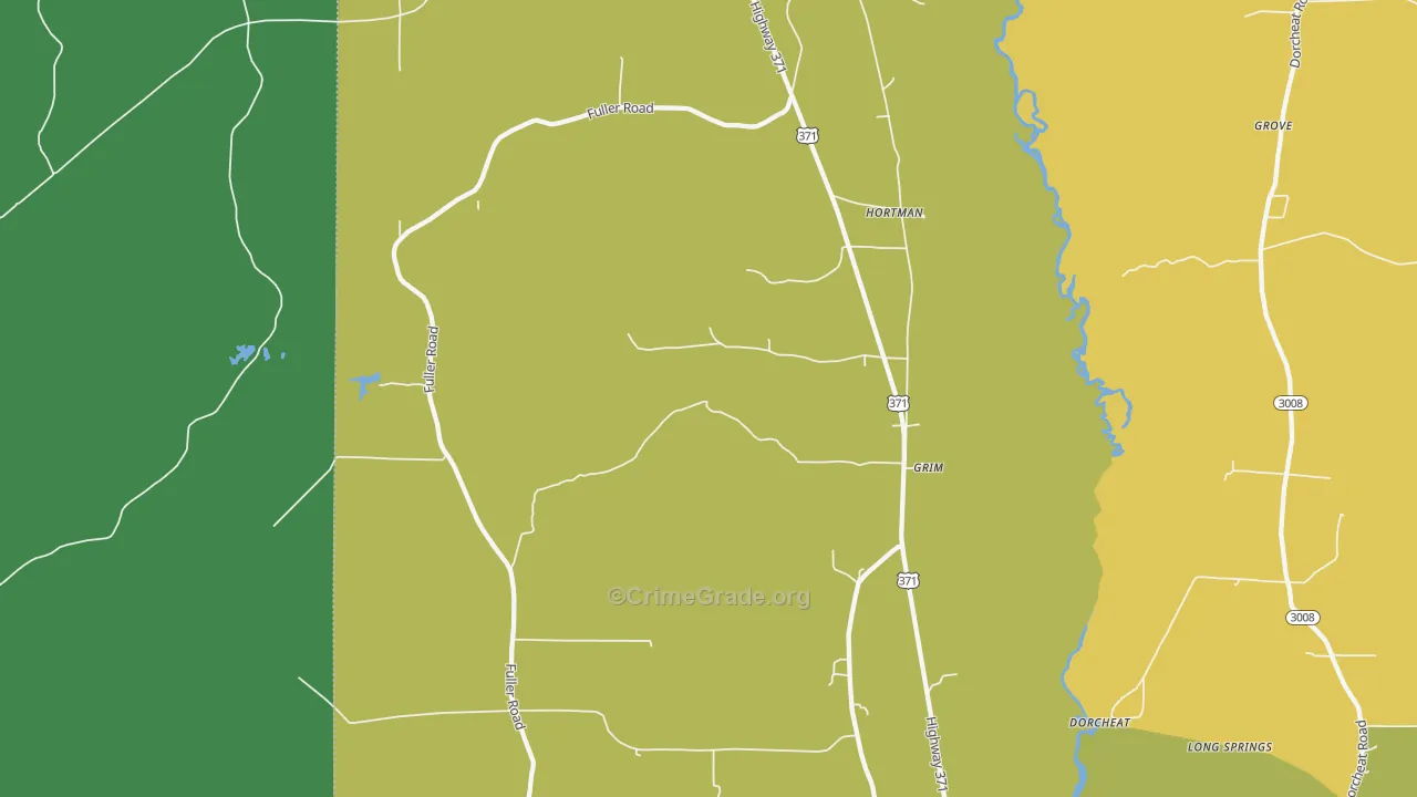 Couchwood, LA Map of Vehicle Theft Rates