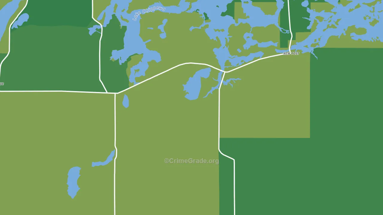 Couderay, WI Map of Vehicle Theft Rates