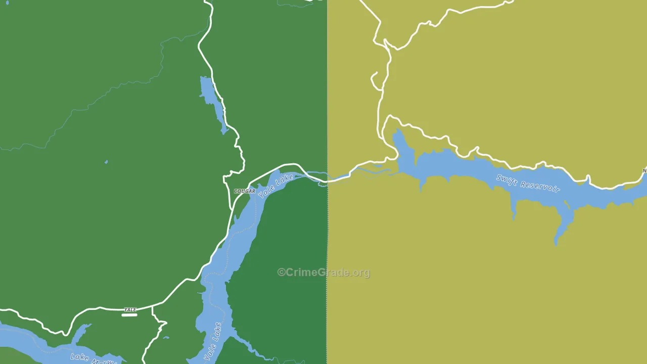 Cougar, WA Map of Vehicle Theft Rates