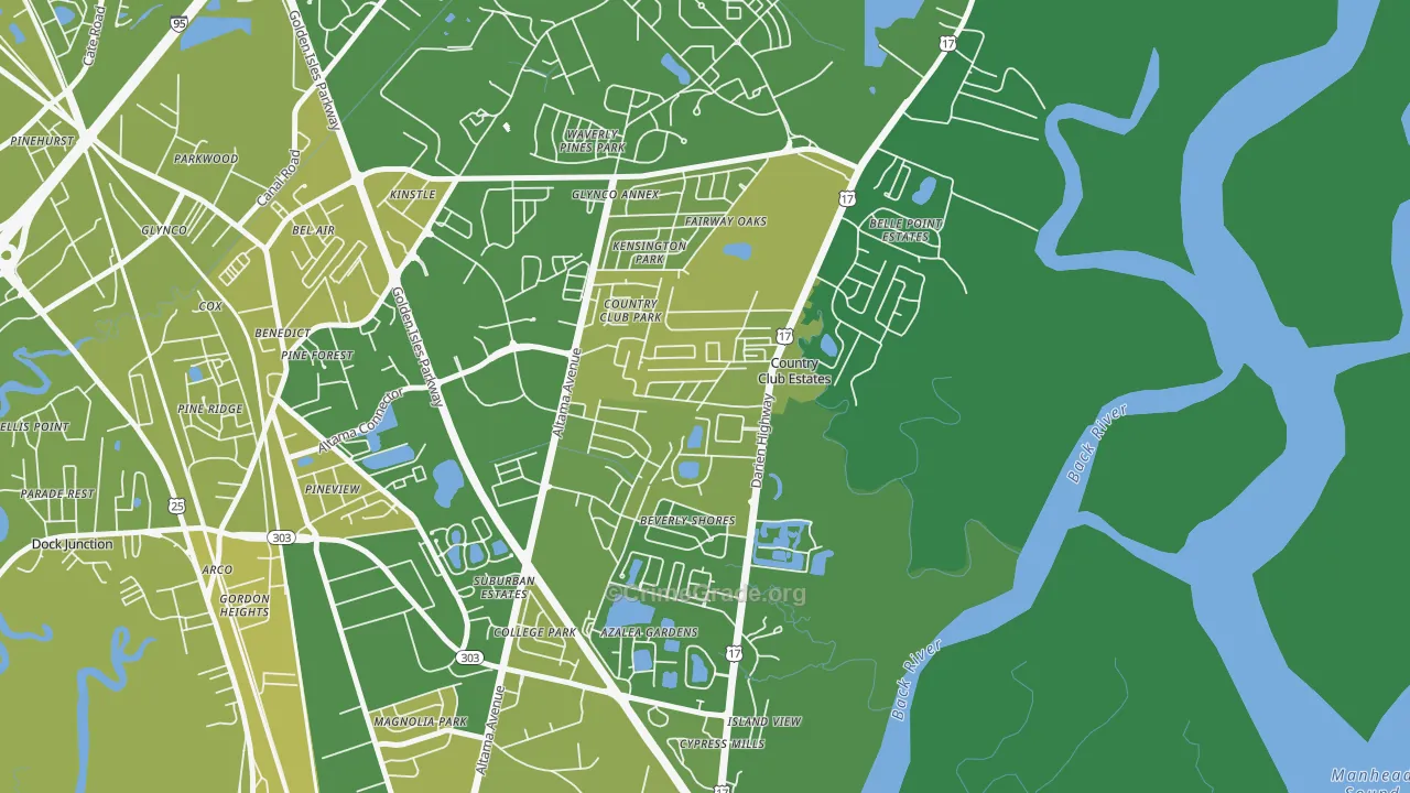 Country Club Estates, GA Map of Vehicle Theft Rates