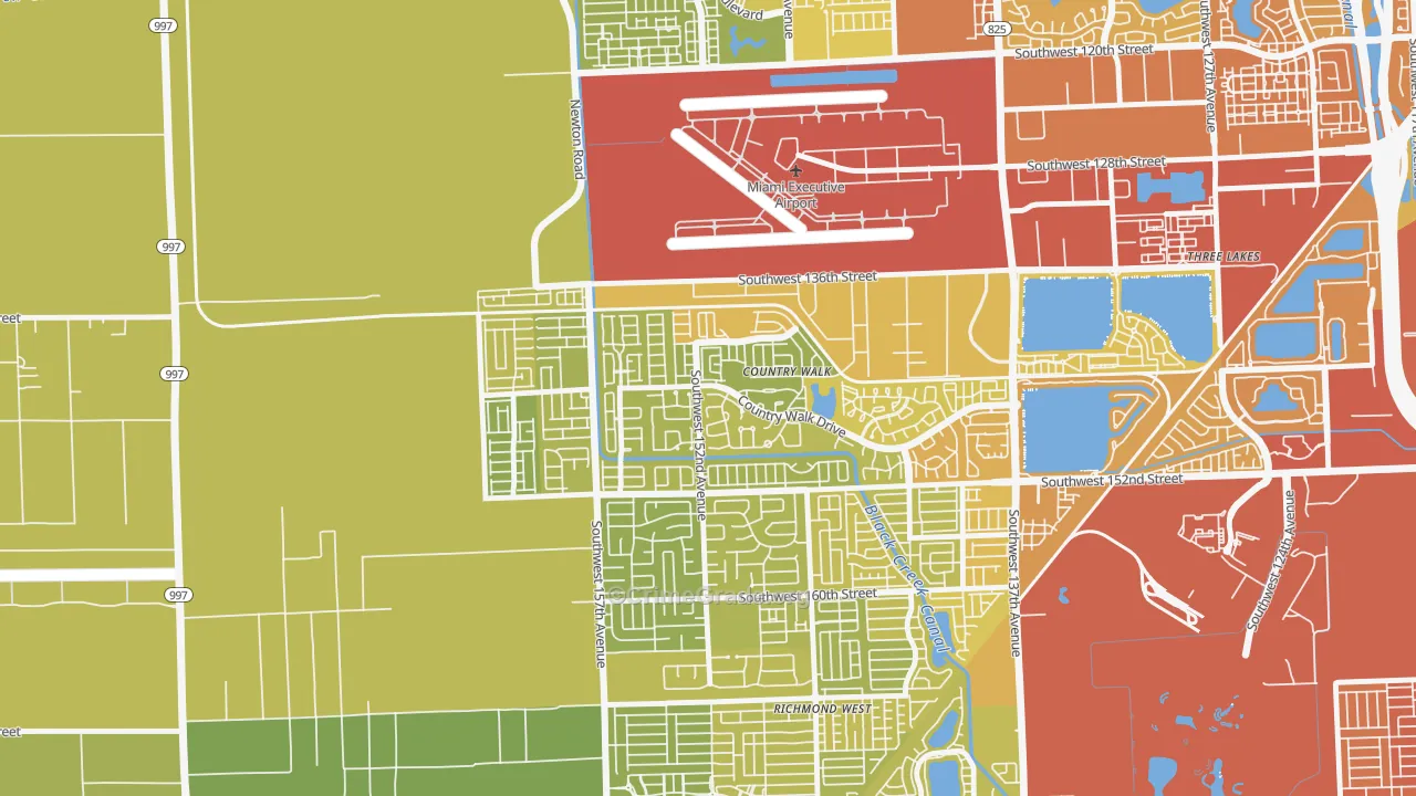 Country Walk, FL Map of Vehicle Theft Rates