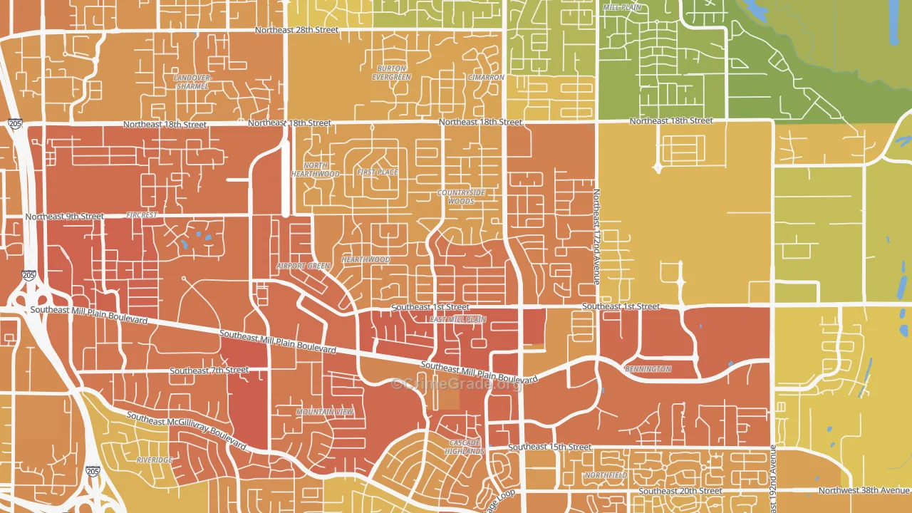 Countryside Woods, Vancouver, WA Map of Vehicle Theft Rates