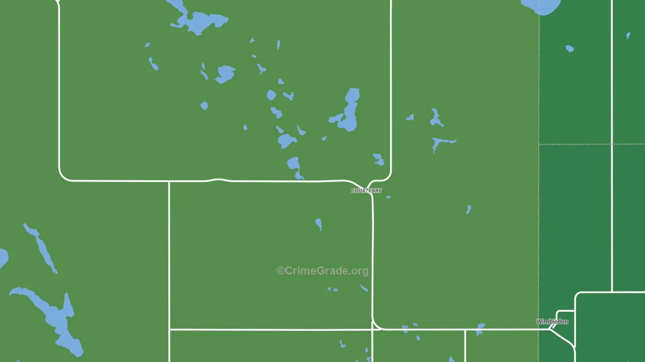 Courtenay, ND Map of Vehicle Theft Rates