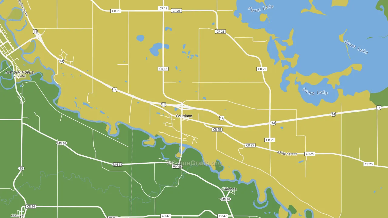 Courtland, MN Map of Vehicle Theft Rates