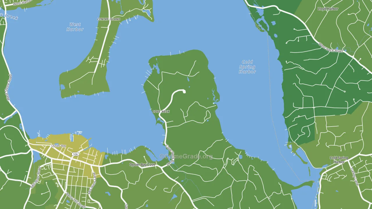 Cove Neck, NY Map of Vehicle Theft Rates
