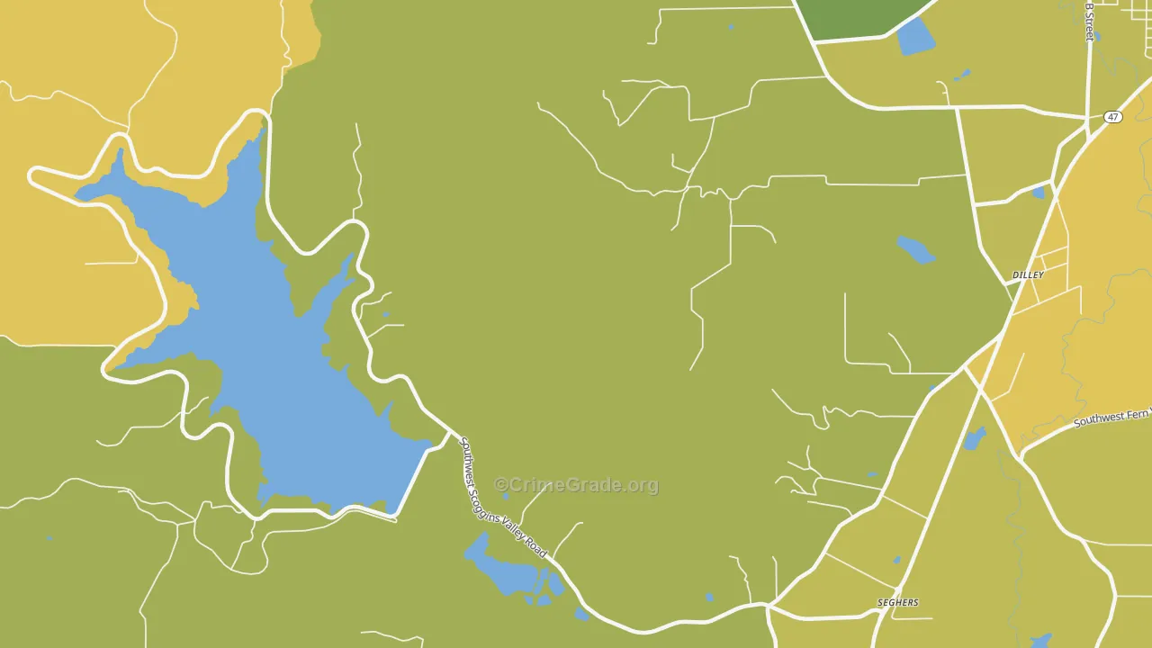 Cove Orchard, OR Map of Vehicle Theft Rates