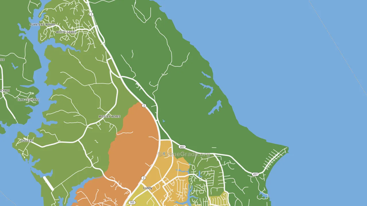 Cove Point, MD Map of Vehicle Theft Rates