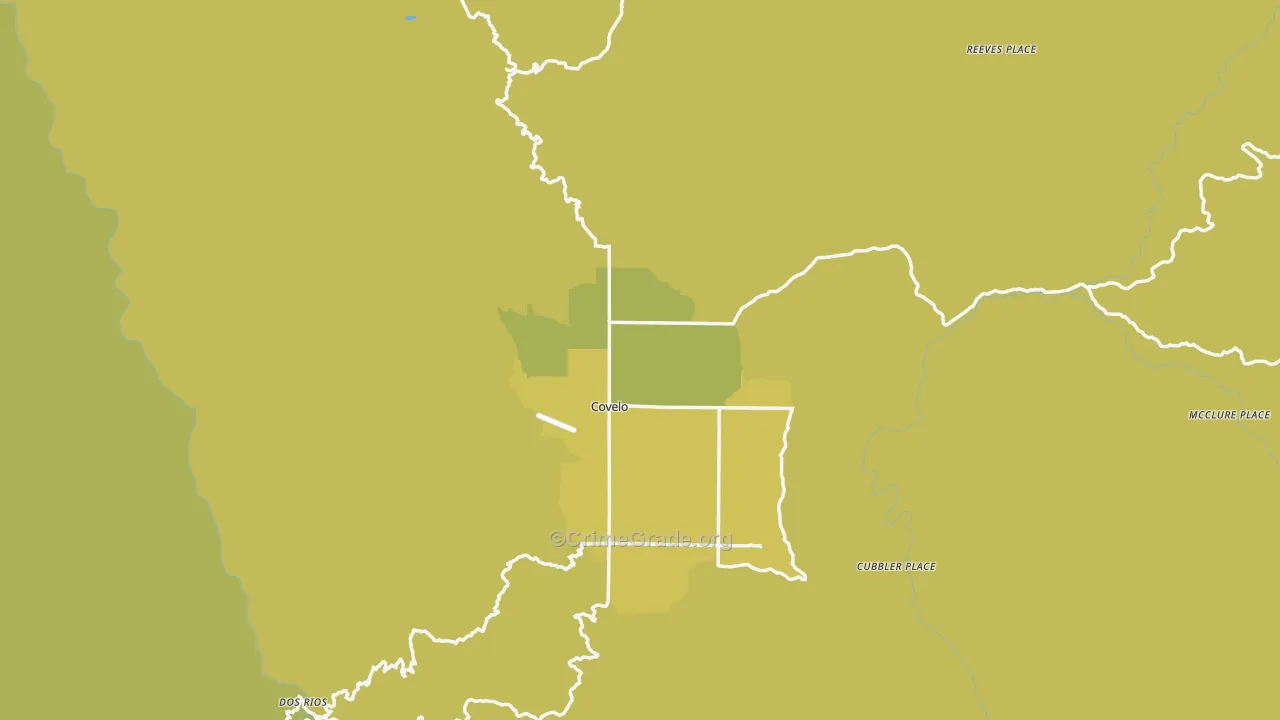 Covelo, CA Map of Vehicle Theft Rates