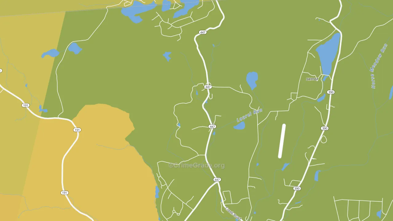 Coveville, PA Map of Vehicle Theft Rates