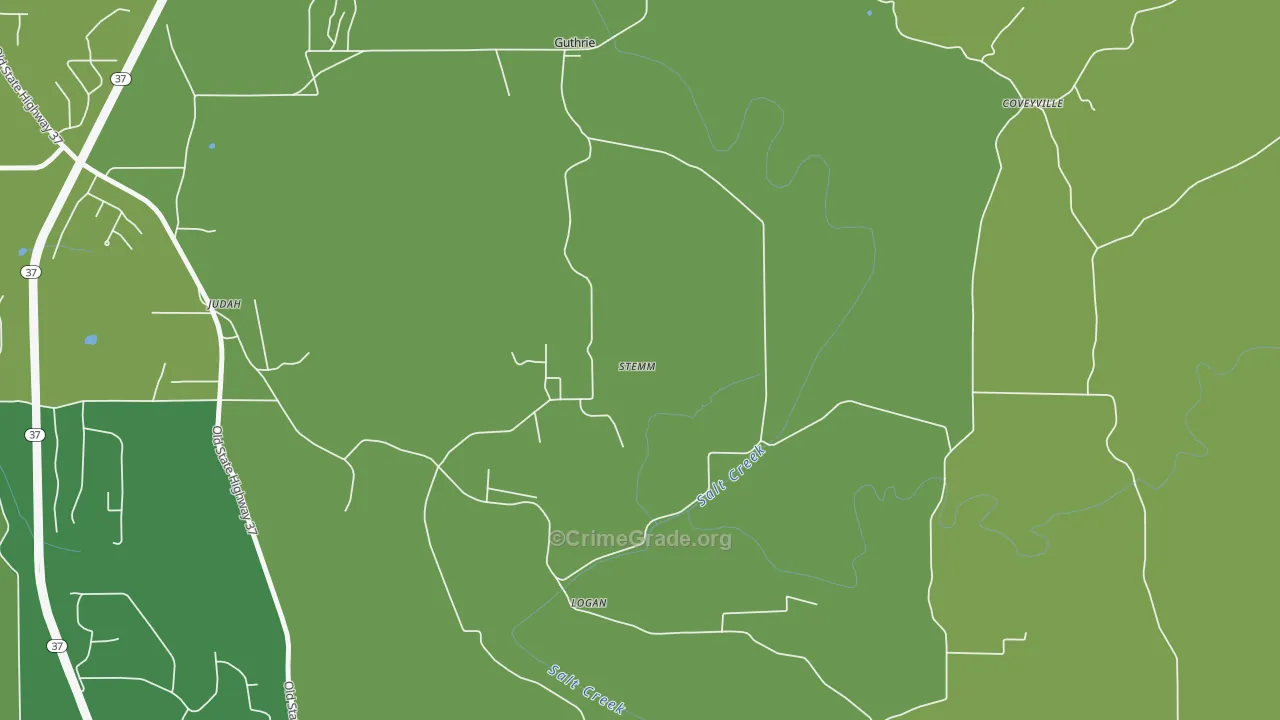 Coveyville, IN Map of Vehicle Theft Rates