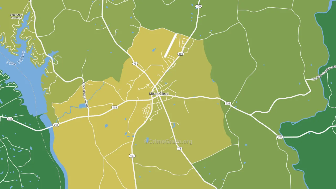Covington, NC Map of Vehicle Theft Rates